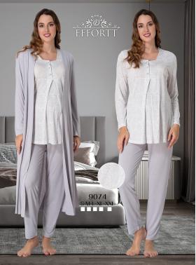 Effortt 9074 Lohusa Hamile Pijama Takım Sabahlık