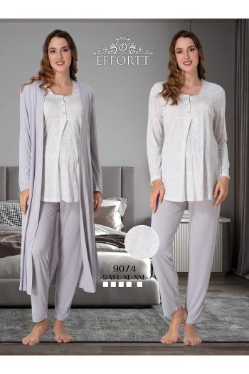 Effortt 9074 Lohusa Hamile Pijama Takım Sabahlık