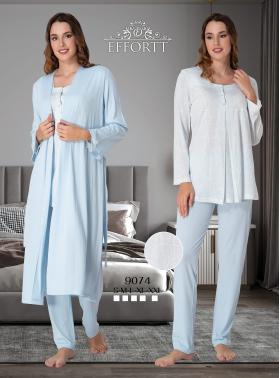 Effortt 9074 Lohusa Hamile Pijama Takım Sabahlık