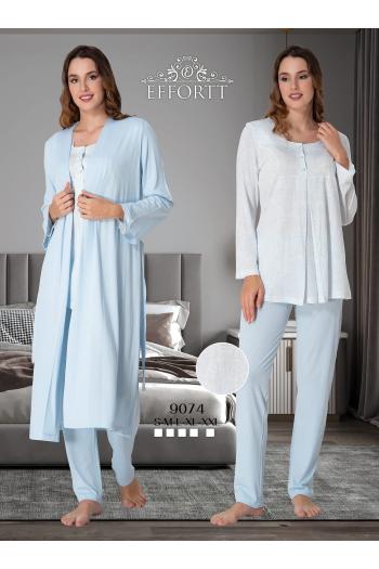 Effortt 9074 Lohusa Hamile Pijama Takım Sabahlık