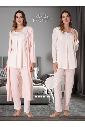 Effortt 9074 Lohusa Hamile Pijama Takım Sabahlık