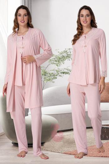 Effortt 3040 Pembe Sabahlıklı Lohusa Pijama Takımı