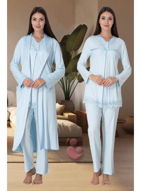 Effortt 4034 Dantelli Lohusa Pijama Takım Sabahlık