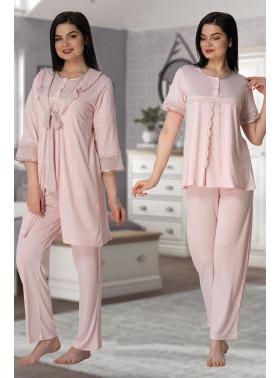 Effortt 4074 Lohusa Hamile Pijama Takım Sabahlık