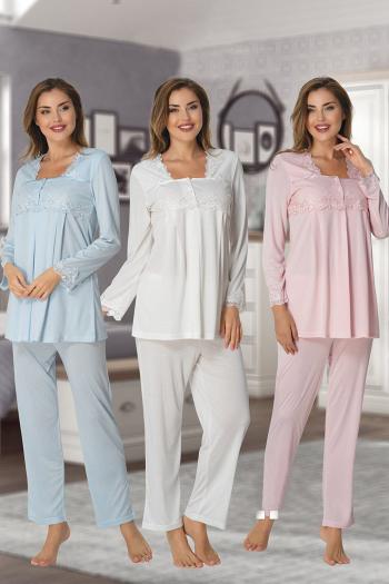 Effortt 7012 Dantelli Lohusa Pijama Takımı