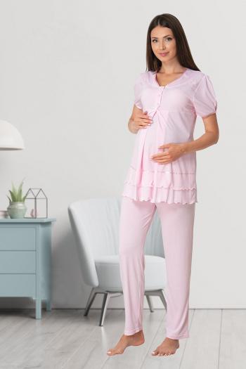 Effortt 8022P  Omuzları Dantelli Lohusa Pijama