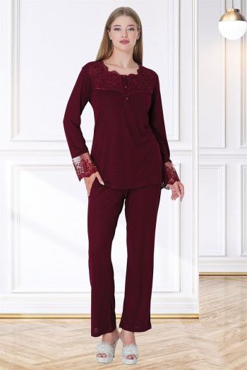 Mecit 5720 Bordo Hamile Lohusa Pijama Takımı