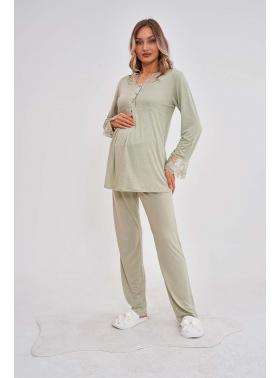 Hamile Lohusa Pijama Takım 5808 YEŞİL