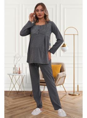 Hamile Lohusa Pijama Takım 6102 FÜME