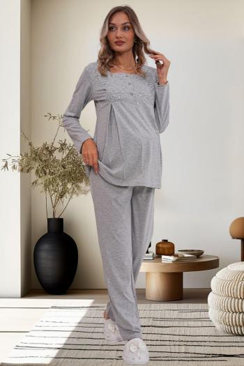 Hamile Lohusa Pijama Takım 6102 Gri 