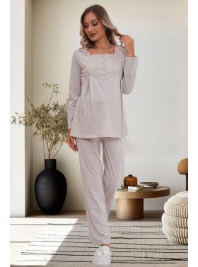 Hamile Lohusa Pijama Takım 6102 VİZON